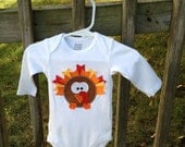 Adorable ribbon turkey onesie or T shirt
