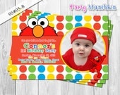 ELMO invitation, SESAME STREET invitation, Photo Invitation for Elmo Sesame Street birthday party