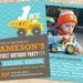 Baby shower invitation - Playful modern truck theme, 2-sided, customizable, DIY printable digital file
