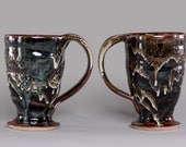 Temoku Triple Glazed Mugs- set of 2