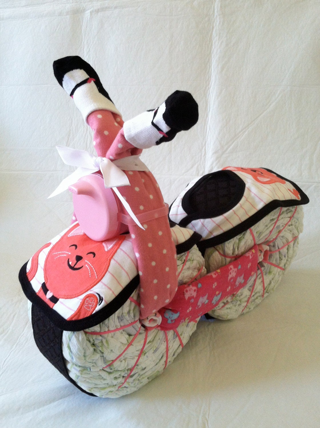 Diaper Motorcycle - Girl Diaper Cake - Diaper Bike