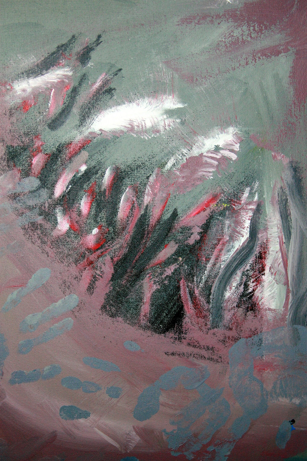 Goblet Acrylic Abstract Painting Pink Grey Abstract Art Abstract Original Original  Painting Canvas Painting