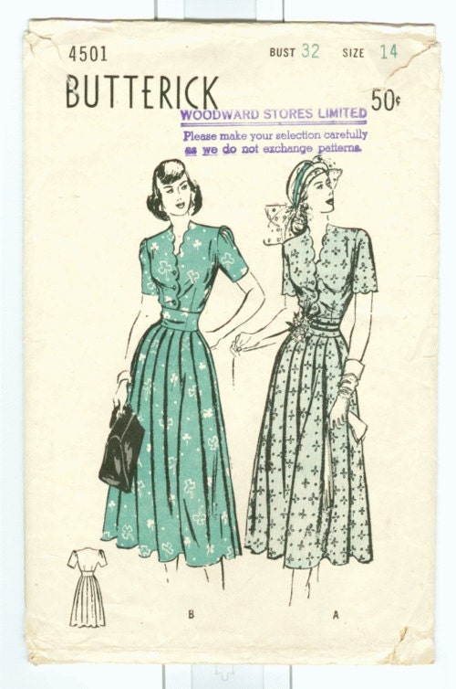 Vintage inspired dress, made to measure from Butterick Pattern 4501