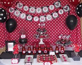 DIY Minnie Mouse Red Deluxe PRINTABLE  birthday party package red black