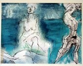 Figure Original Painting - Green Nudes