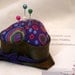Pincushion Vintage Retro Shabby Chic Cookie Cutter Trefoil Clover Club OOAK Purple