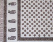 Eco frindlay ethnic asian  decorative floral vintage art Hand block print cotton flat  bed sheet bed cover