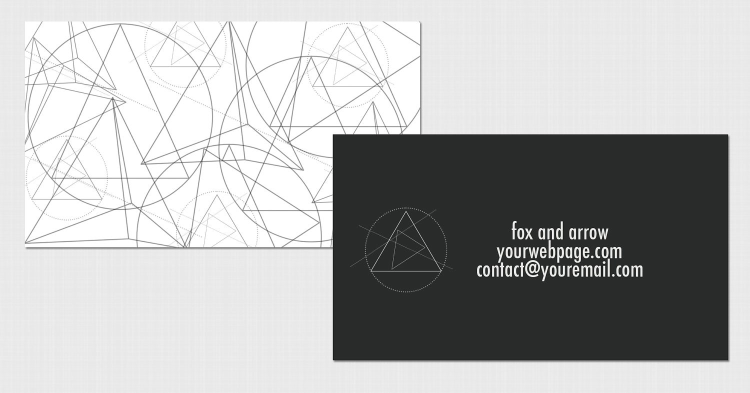 Black and White Triangles Business Card Template