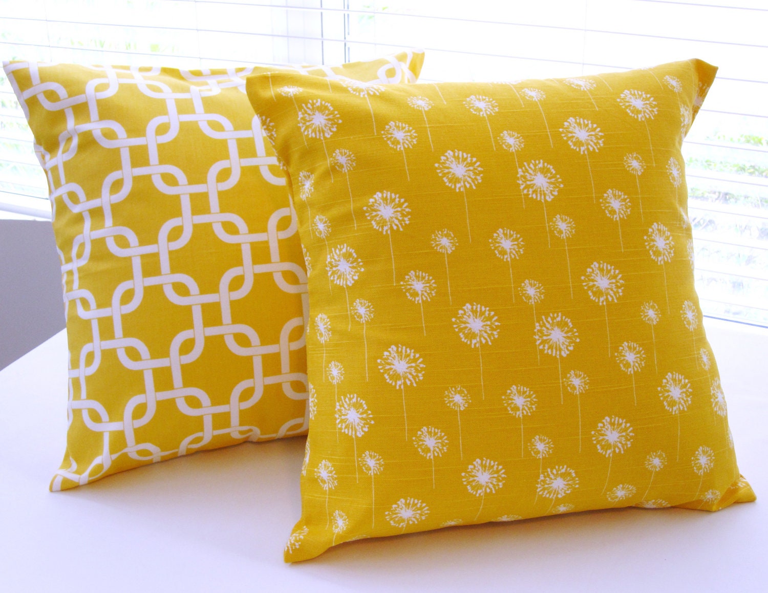 Decorative Pillows Bedding Yellow Pillow Covers by PillowsByJanet
