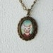 Sphynx Cat With Red Scarf Portrait Antique Bronze Necklace