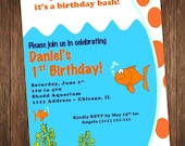 Goldfish invitation - Goldfish Birthday Party Invite - Printable DIY Customized