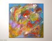 Unique modern art painting: "Colour vision" - abstract artwork -contemporary wall decoration- design - home-decor,energetic