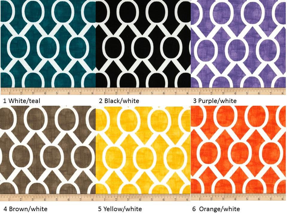 Pair of rod curtains drapery panels window treatment designer 25'' x 84'' Premier Prints sydney teal white 96'' 108'' 120''