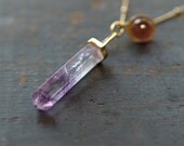 Fluorite Crystal Spear Necklace Gemstone Point Hippie Boho Jewelry