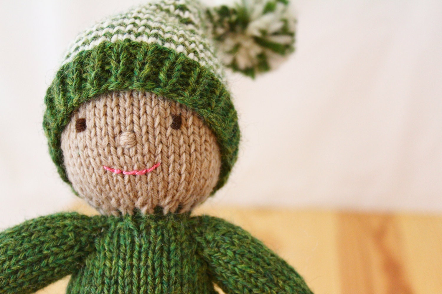 Acorn the Elf knitting pattern PDF, Waldorf style doll pattern
