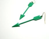 Large Green Arrow Earrings