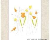 Retro Wildflower Print 5x7