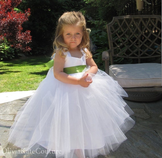 Flower Girl Dress White Cotton