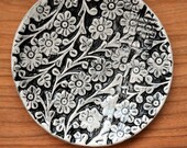 Global Impressions- hand-built stoneware tidbit plate with patterns from around the world in multi-color glazes