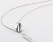 be mischievous and you will not be lonesome - 20" sterling silver fortune cookie lariat with fortune message in front