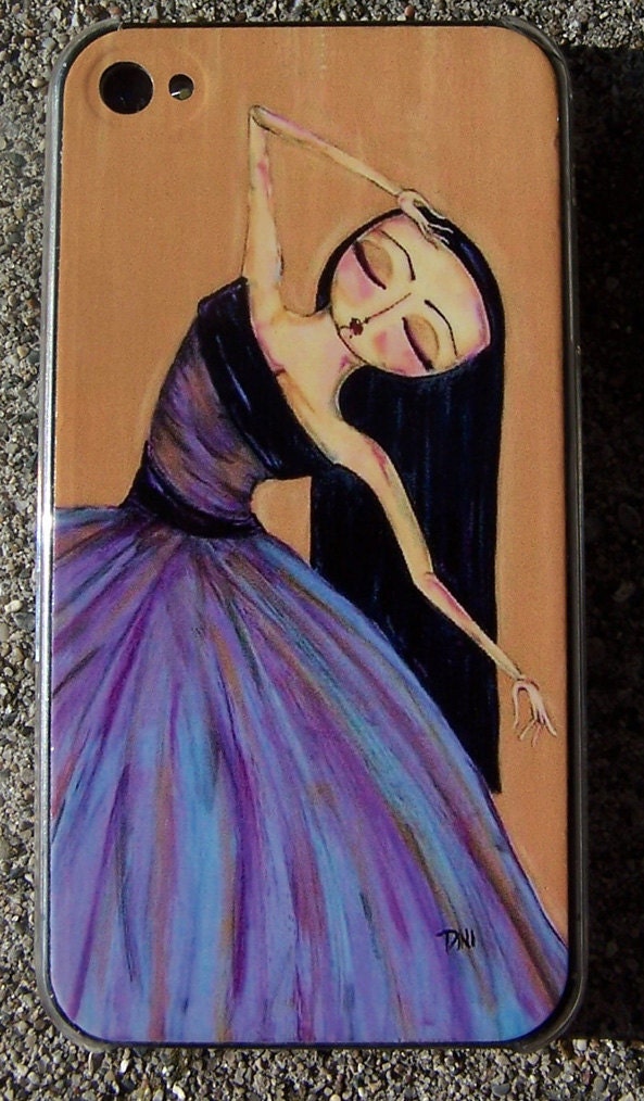 iPhone Skin Case G5 Original art print painting - damsel purple dress dancer