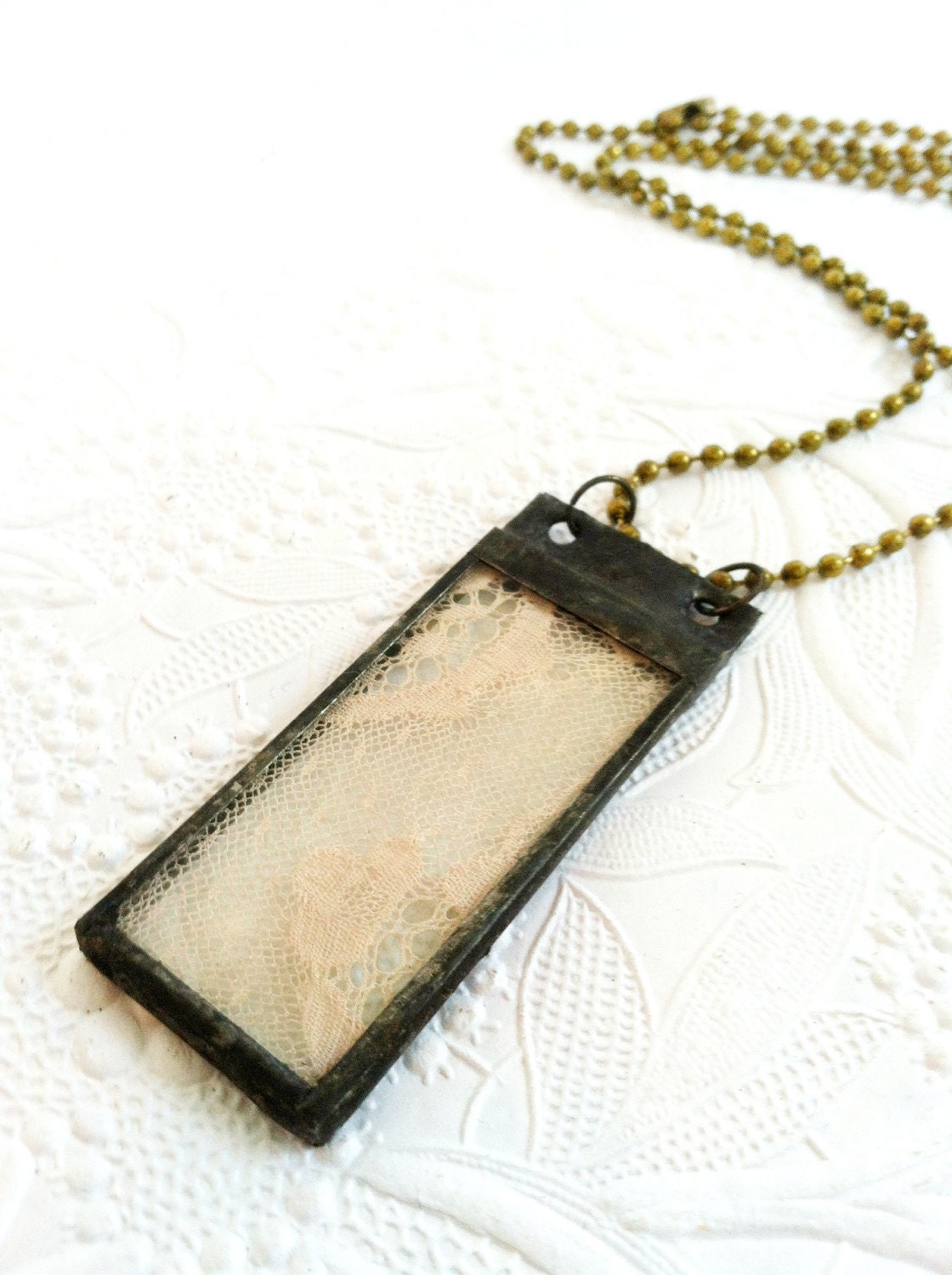 Romantic Lace Soldered Necklace, Shabby Chic Necklace, Antique Pink Lace Pendant, Soldered Glass Necklace, Pale Pink Lace Charm