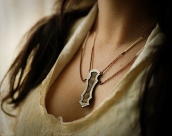Double Desert Necklace with Snakeskin and Porcupine Quills