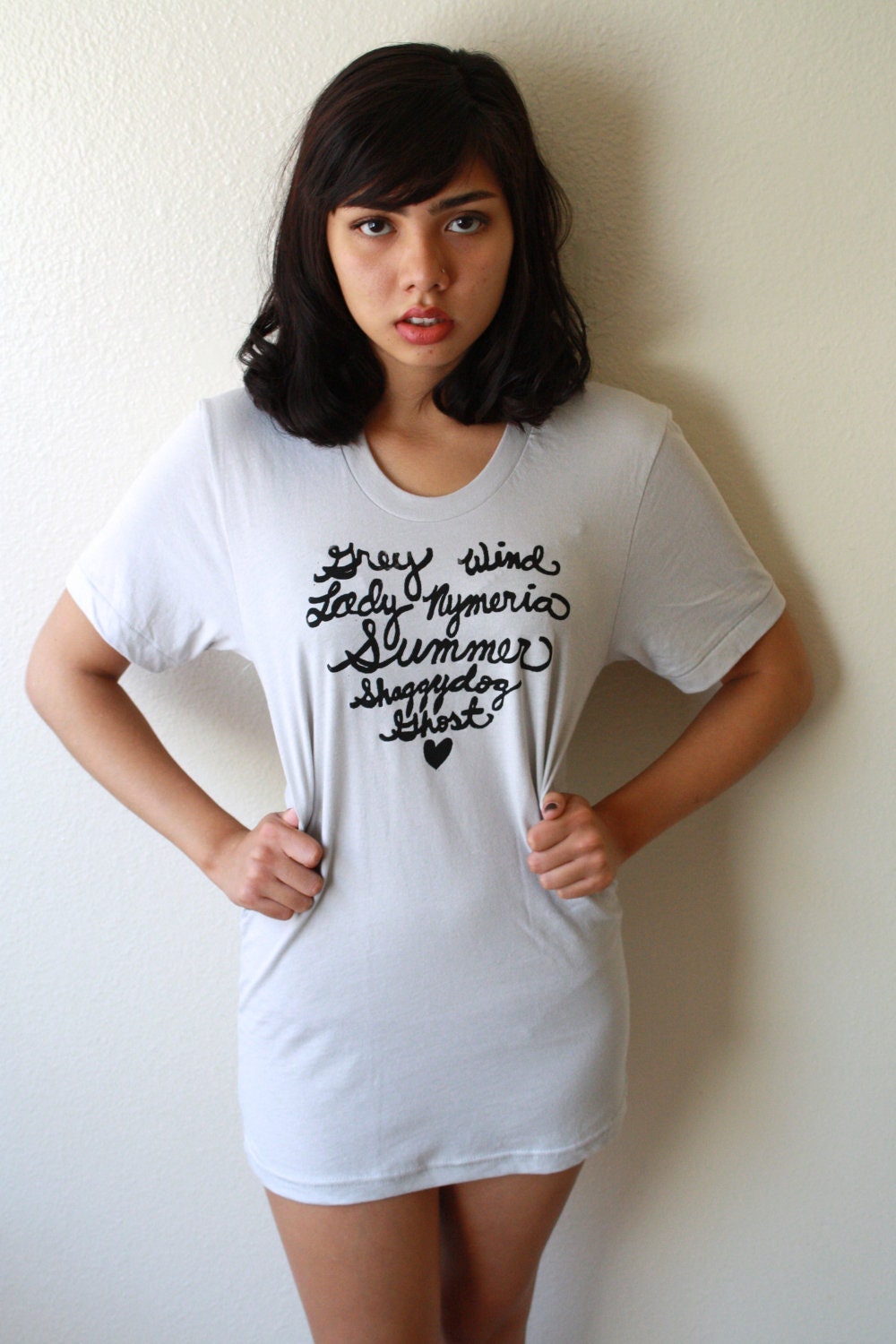 Game of Thrones T shirt 'Direwolves'. MEDIUM Unisex American Apparel T-shirt in Silver