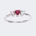 Ruby Three Stone Ring  - New York City Souvenir Twig Design - Eco-Friendly Recycled Gold - Romantic