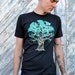 Mens Tshirt - Shallow Tree - Nature - Gift for Him - Black