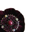 Emery Pincushion / Pin Cushion - Eggplant Pearl