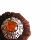Brown Emery Pincushion / Pin Cushion - Crème Brulée