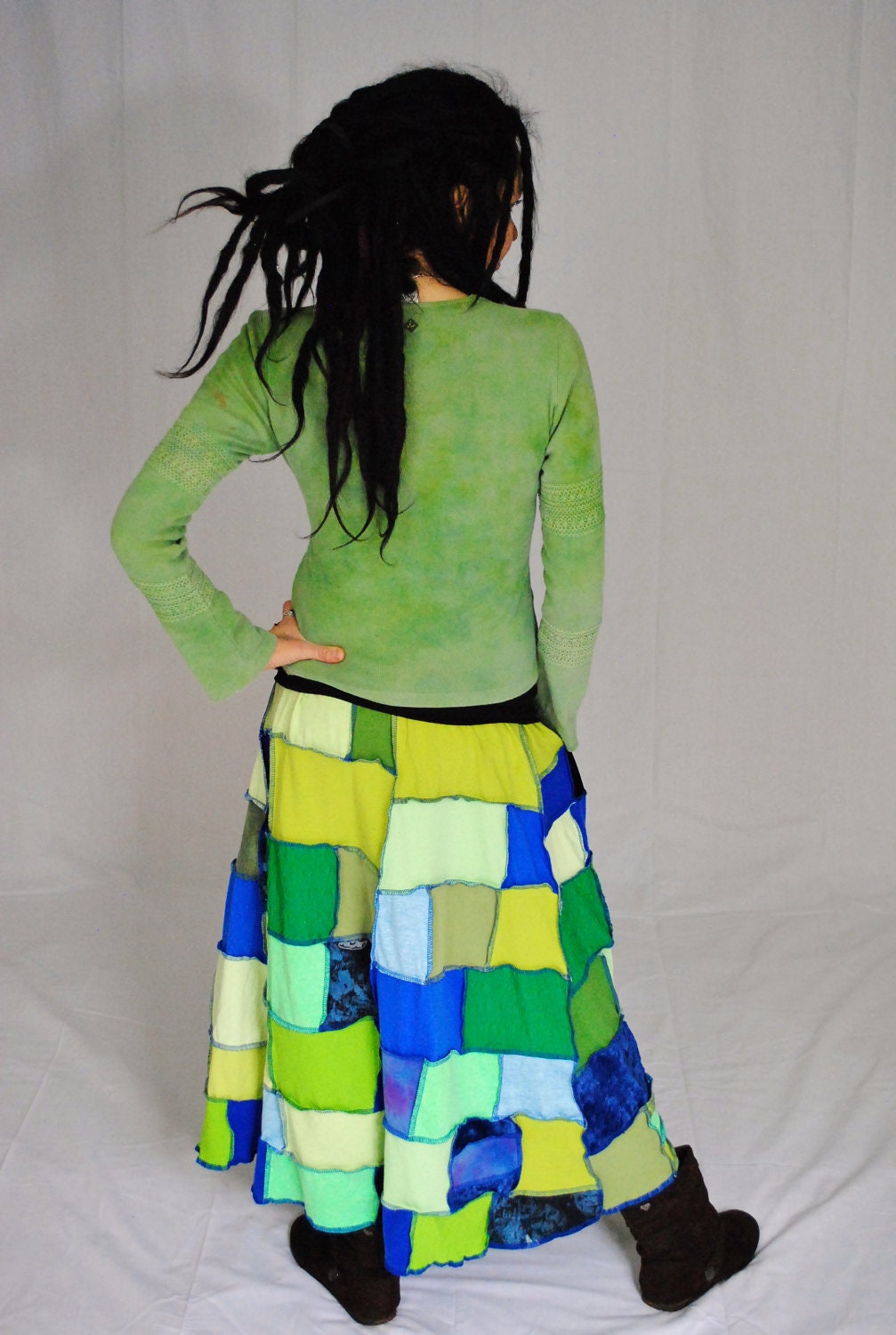 ON SALE Gypsy Skirt, patchwork skirt,  hippie clothes, pixie skirt, fairy, patch work skirt,  long skirt, hippie skirt