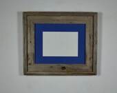 8 x 10 wood picture frame blue mat for 5 x 7 picture