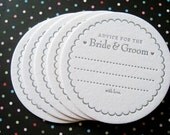 Letterpress Coaster Set - advice for the bride & groom (set of 100)