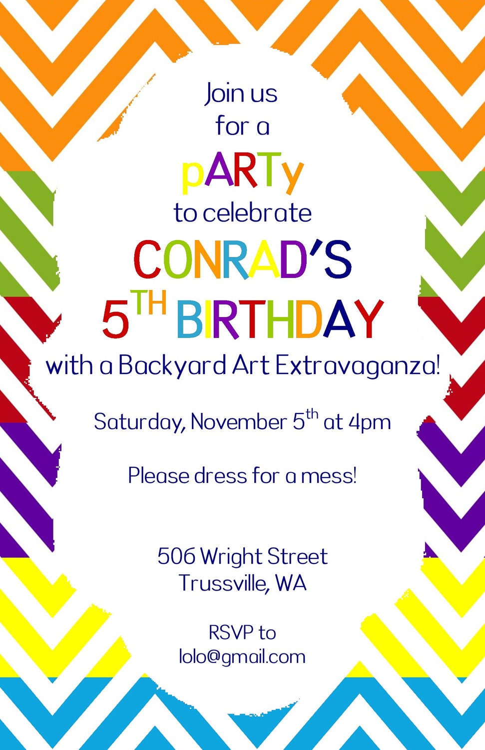 ARTY pARTy Birthday Invitation