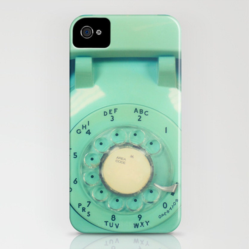 iPhone 5 case, iPhone 5, phone photo, mint, teal phone, vintage phone, case for iPhone 5, dial phone, iPhone accessory, cell phone case