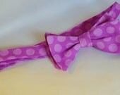 Purple Cotton Polka Dot Adjustable Bow Tie