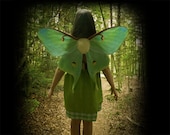 Realistic LUNA MOTH Costume Wings for Halloween, Green Butterfly Wings, Moth Costume
