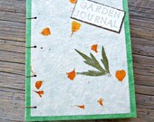 Blank Handmade Garden Journal Coptic Stitch Green With Flowers Sketchbook