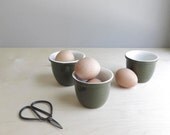 olive green hall custard cups / set of three