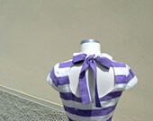 Sale D A I L Y   R A C E S  dress in Royal Purple and white stripes