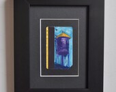 Art Oil Painting New York City  Water Tower on Recycled NYC Subway Card