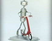 Wanna Race - robot sculpture - recycled art - ooak