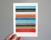 abstract stripes: kingfisher // original colourful contemporary watercolour painting // turquoise, orange, blue // by natasha newton