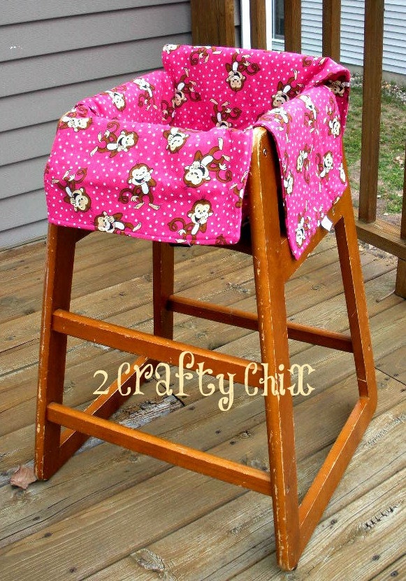 Monkeys in Pink Restaurant High Chair and Shopping Cart Cover