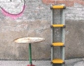 Industrial Shelf, Reclaimed Farm Equipment and Wood Shelf - Studio Furniture