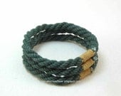 nautical rope bracelets green twisted cotton grommet  multiple sizes 2447