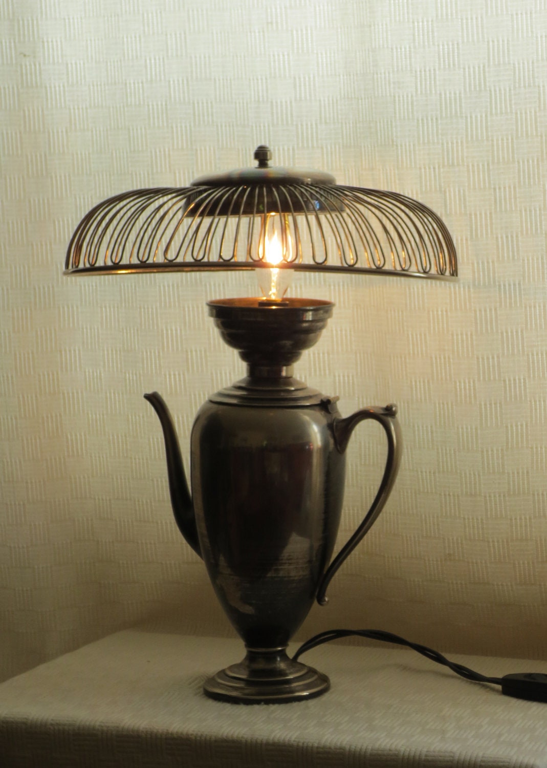 Ms. Havisham silver coffee pot lamp
