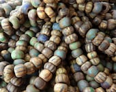 32/0 (7x5mm) Matte Opaque African Safari Picasso Mix 2 Czech Glass Seed Bead Strand (C195)